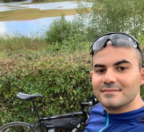 Khaled Nashar cycling enroute to Brighton